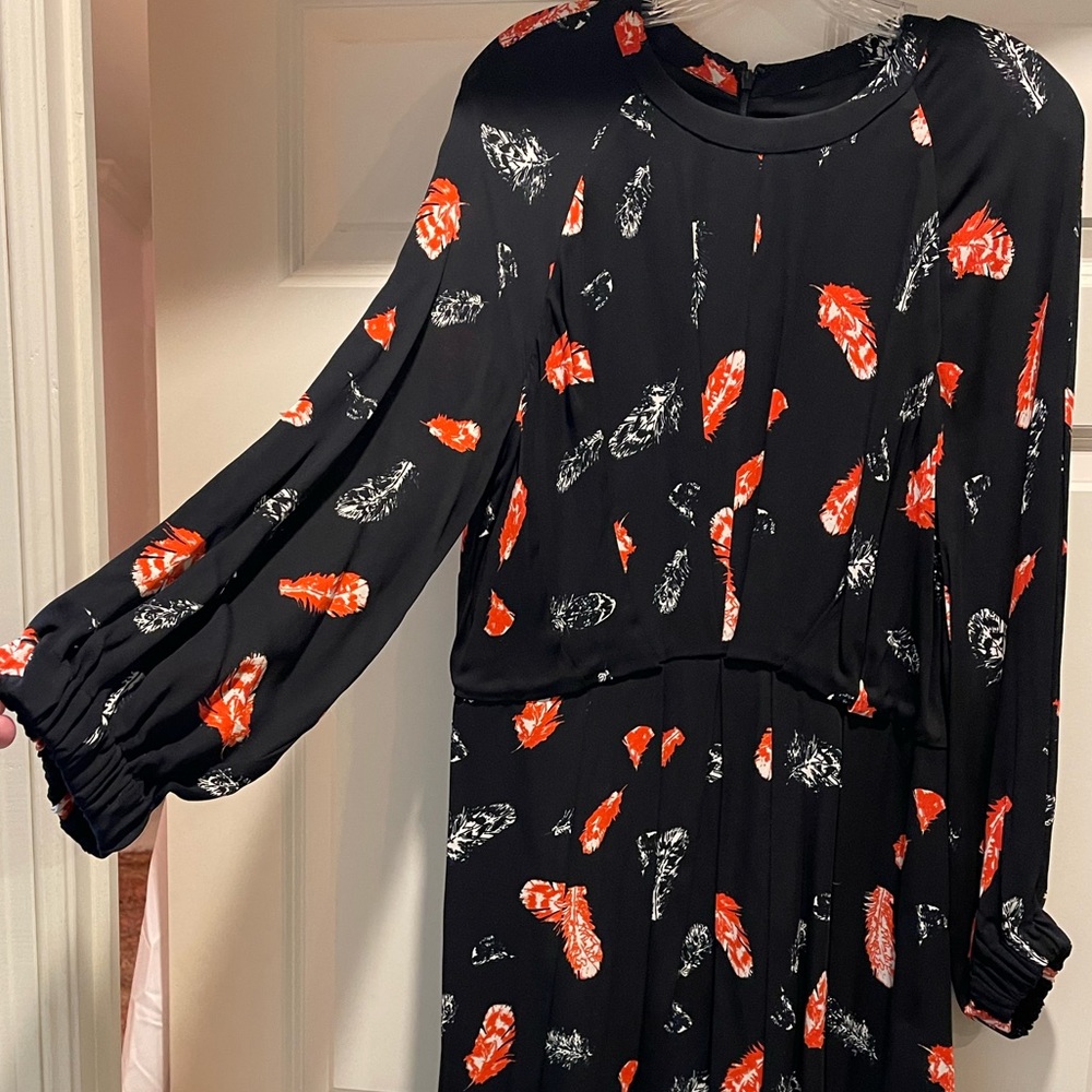 Whistles feather print shirt dress